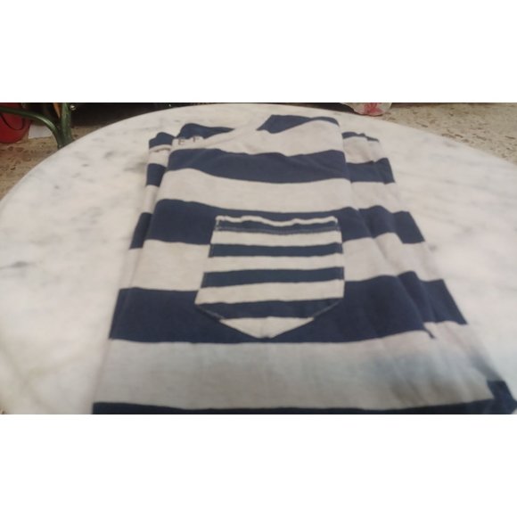 Free State Men's Pocket T-Shirt XS Navy & Gray Stripes Short Sleeves - Picture 4 of 4